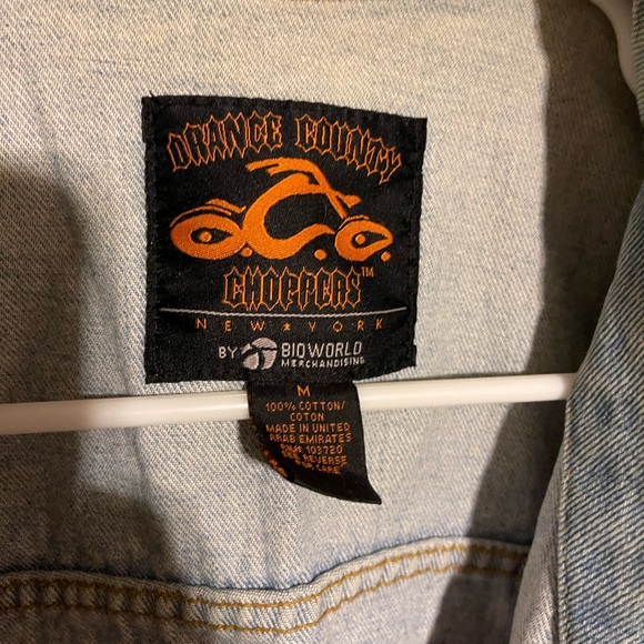 Orange County Choppers Men’s Medium M Denim Jean Jacket Vintage OCC New York - Picture 5 of 6